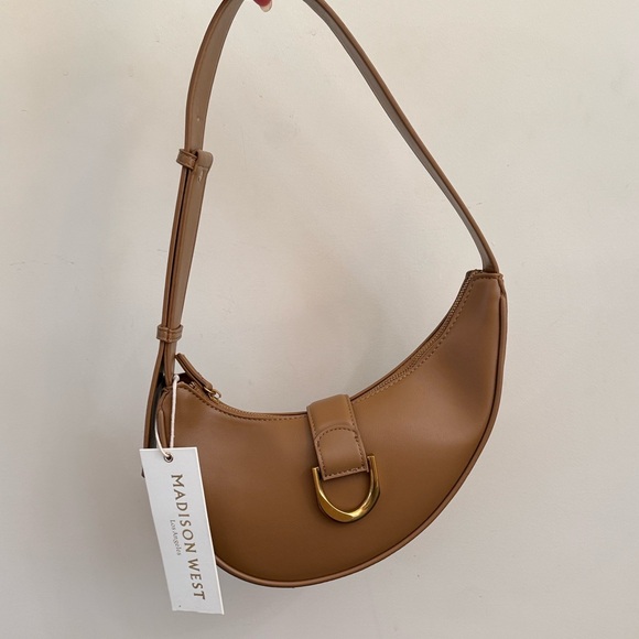 NWT Madison West Brown Crescent Shoulder Bag - Picture 1 of 3